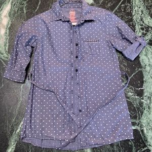 SET OF 4 — girls’ cotton button-up shirts
